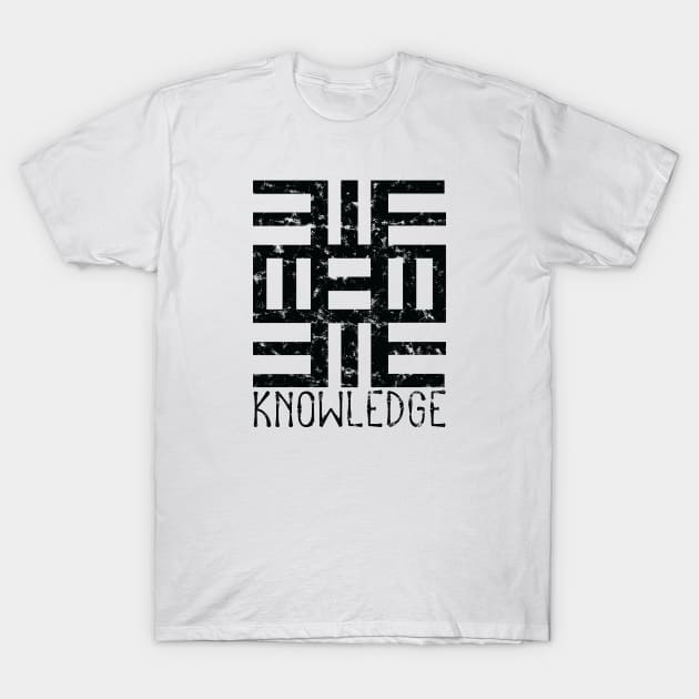 African Adinkra Sankofa Symbol "Knowledge" Black. T-Shirt by Vanglorious Joy